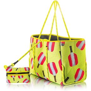 Large Neoprene Tote Bag with Pouch, Multipurpose Neoprene Beach Bag for Women, Neoprene Bag, Water Resistant