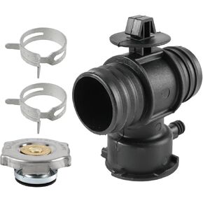52028974AA Radiator Coolant Filler Neck with Radiator Fill Cap Kit Compatible with Chrysler 200 with Jeep Grand Cherokee with Dodge Avenger Durango Jouney Dakota