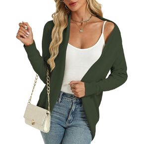 Tanou Womens Cardigan Lightweight Soft Long Sleeve Open Front Casual Knit Cardigan Sweater