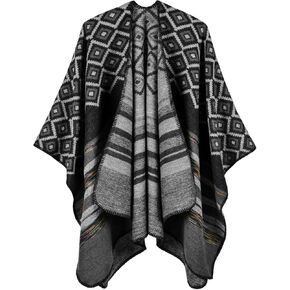 AONTUS Shawls Wraps Poncho Cardigan Cape Knitted Cover Ups Vintage Scarfs Sweater for Womens