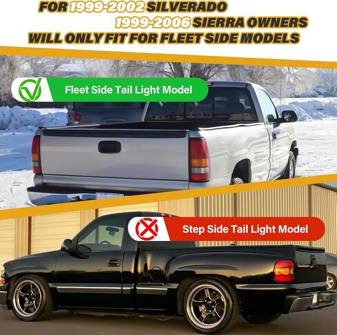 Tail Light Assembly Compatible with Chevy 1999 2000 2001 2002 Silverado | 1999-2006 GMC Sierra, Factory-Style Brake Rear Lamps for 15198453, 15198460, Red+Amber+White Lens, Red Edge in Saudi Arabia