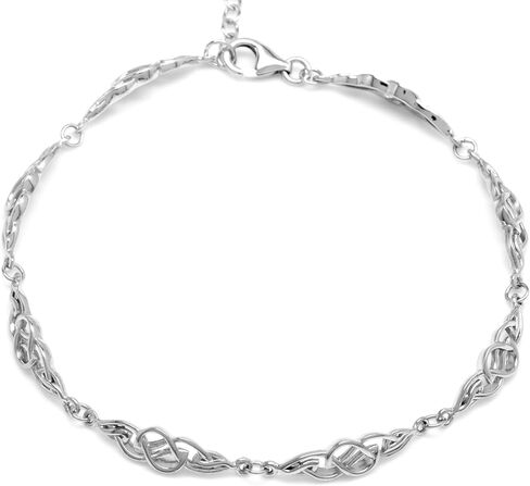 Silvershake White Gold Plated or Yellow Gold Plated 925 Sterling Silver Scroll/Filigree Celtic Knot Weave 6.5 to 9 Inch Adjustable Bracelet Jewelry for Women in Kuwait