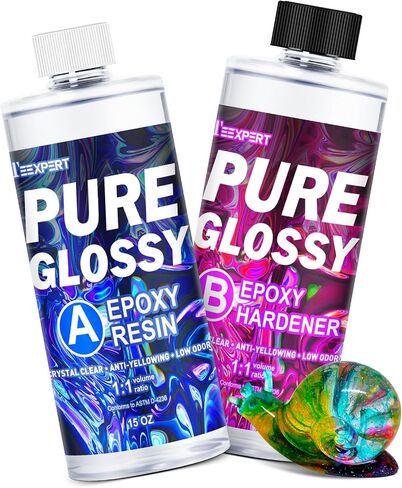 Teexpert Epoxy Resin 2 Gallon Kit, Pure Glossy Crystal Clear Resin Epoxy with Pump, Casting Resin Bubble Free Anti Yellowing, Art Resin Epoxy Resin for Jewelry Making, Table Top, Wood & Art Crafts in Kuwait