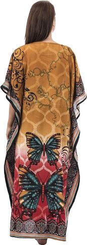 Womens Long Cool Kaftans Butterfly Print with Waist Tie in Saudi Arabia