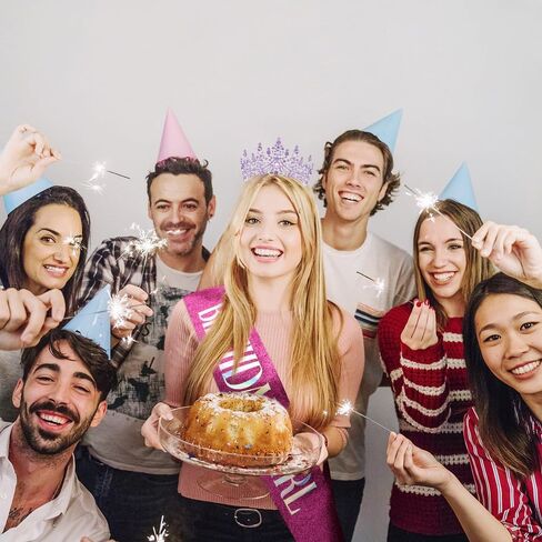 Birthday Girl Sash Tiara Queen Crown Tiaras and Crowns for Women Girls Multicolor Crystal Princess Tiara Rhinestone Headbands Quinceanera Crown Happy Birthday Decorations Accessories for Wedding Bride Bridal Cosplay Prom Halloween Party Supplies in Kuwait