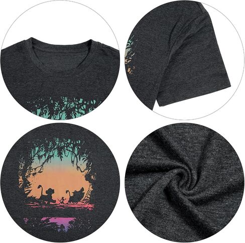 FASHGL Magic Word T Shirt Women Funny Animal Graphic Print Pine Tree Shirts Casual Short Sleeve Nature Tee Tops in Kuwait