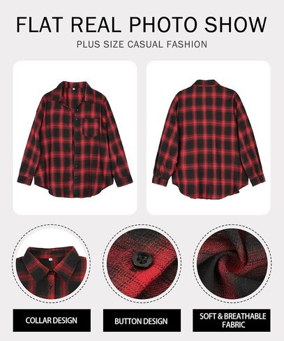 RITERA Womens Plus Size Button Down Shirts Long Sleeve Collared Dress Shirts Oversized Work Blouses Casual Tops XL-5XL in Saudi Arabia