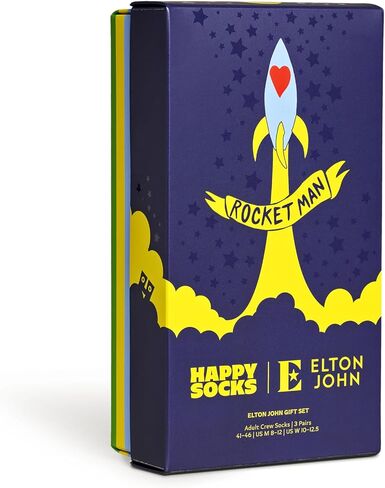 مجموعة Happy Socks مكونة من 3 جوارب Elton John Crew، وصندوق هدايا ملون وممتع مع جوارب ذات طابع موسيقي لمحبي Elton John in Kuwait