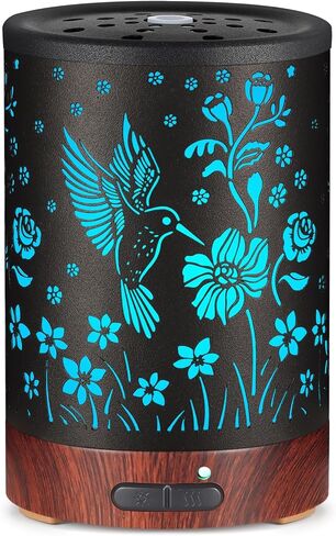 Essential Oil Diffuser- Aromatherapy Diffuser with7 Colors Light, and Auto-Off -Metal Cool Mist Humidifier for Home and Office（Red Bird） in Saudi Arabia