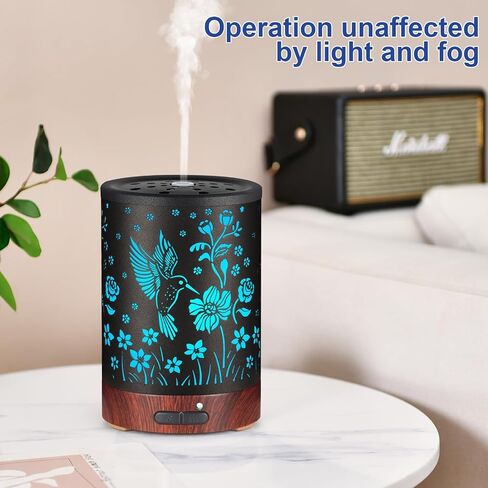 Essential Oil Diffuser- Aromatherapy Diffuser with7 Colors Light, and Auto-Off -Metal Cool Mist Humidifier for Home and Office（Red Bird） in Saudi Arabia