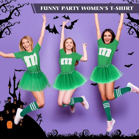 Letter M Halloween Costume Set T-Shirt Tutu Tube Socks Team Group Costumes for Women Halloween Cosplay Events in Saudi Arabia