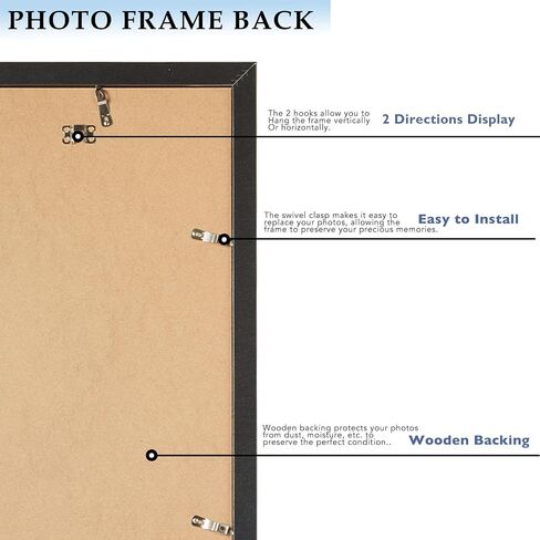 18 حزمة من إطارات الصور مقاس 8 × 10 باللون الأسود، عرض 5 × 7 مع حصيرة أو 8 × 10 بدون حصيرة، مجموعة مجمعة لإطارات الصور متعددة 8 × 10، مجموعة إطارات 8 × 10 للتعليق على الحائط وعرض الطاولة، أسود in Kuwait