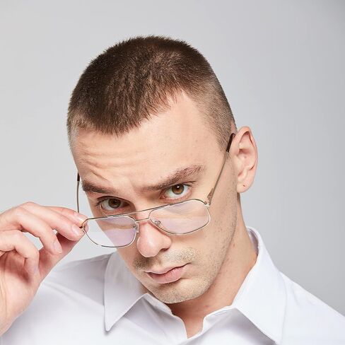 ZÉRO D Blue Light Glasses Aviator Blue Light Blocking Glasses for Men Women Double Bridge Computer Gaming Glasses in Saudi Arabia