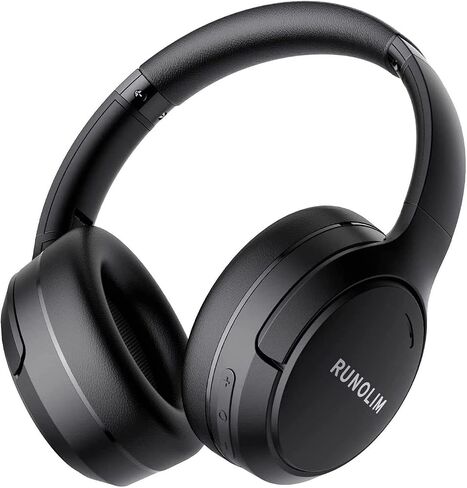 RUNOLIM Hybrid Active Noise Cancelling Headphones, 65H Playtime, Built-in Microphone, Bluetooth Wireless Over Ear Foldable Headphones with HiFi Audio, Home Travel Office in Saudi Arabia