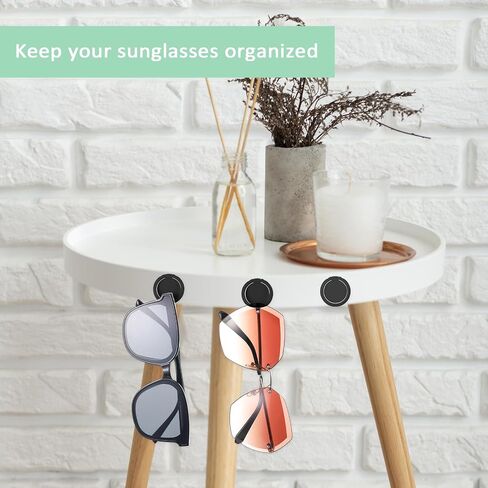 8 Pack Sunglasses Organizer Wall Mounted Sunglasses Holder Hanging Adhesive Sunglass Holder for Wall Round Hanging Eyeglass Holder Wall Hanging Glasses Organizer for Eyeglass Sunglasses Display(White) in Saudi Arabia