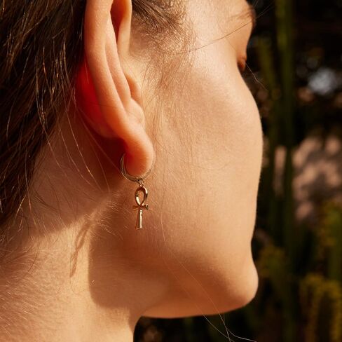 VALLOEY ROVER Gold Earrings for Women 14k Gold Plated Simple Hoops Dangle Earrings Dainty Charm Hypoallergenic Ear Jewelry for Women in Saudi Arabia