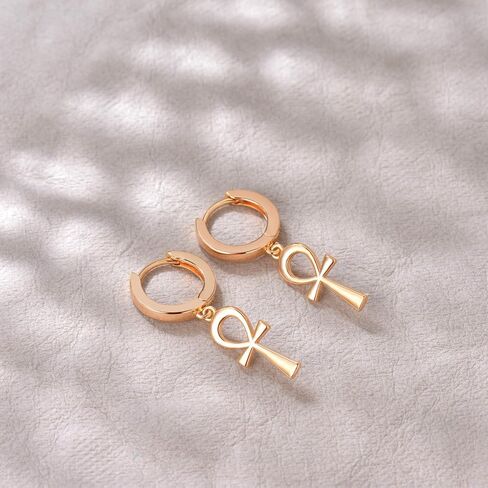 VALLOEY ROVER Gold Earrings for Women 14k Gold Plated Simple Hoops Dangle Earrings Dainty Charm Hypoallergenic Ear Jewelry for Women in Saudi Arabia