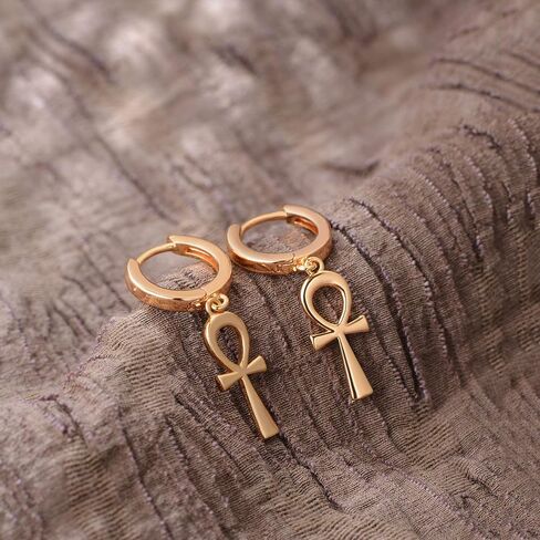 VALLOEY ROVER Gold Earrings for Women 14k Gold Plated Simple Hoops Dangle Earrings Dainty Charm Hypoallergenic Ear Jewelry for Women in Saudi Arabia