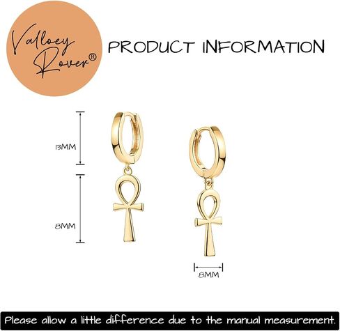 VALLOEY ROVER Gold Earrings for Women 14k Gold Plated Simple Hoops Dangle Earrings Dainty Charm Hypoallergenic Ear Jewelry for Women in Saudi Arabia