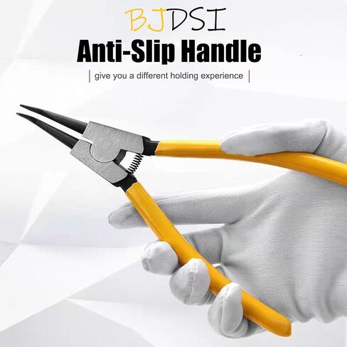 Snap Ring Pliers,Durability Lock Ring Pliers,Ergonomic Retaining Ring Pliers,Labor-Saving Snap-Ring Pliers,Rust-Proof Circlip Pliers,Profession C Clip Pliers. (7 IN Bent External) in Saudi Arabia