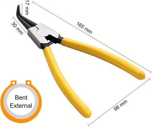Snap Ring Pliers,Durability Lock Ring Pliers,Ergonomic Retaining Ring Pliers,Labor-Saving Snap-Ring Pliers,Rust-Proof Circlip Pliers,Profession C Clip Pliers. (7 IN Bent External) in Saudi Arabia