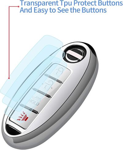 Tukellen متوافق مع غطاء Nissan Key Fob لحافظة Infiniti Key Fob الخاصة الناعمة من مادة TPU لحماية المفاتيح (3 أزرار 4 أزرار 5 أزرار) أحمر in Kuwait