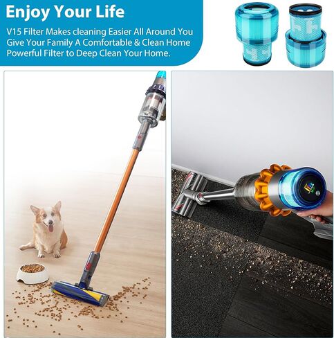 استبدال مرشحات الفراغ V11 المتوافقة مع Dyson، V11 Animal V11 Torque Drive V11 Extra V15 Detect، فلتر مكنسة كهربائية لاسلكية، مناسب لـ V15s Detect Submarine، الجزء # 970013-02،2 حزمة باللون الأرجواني in Kuwait
