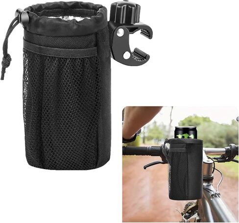 UGSHY قطعة واحدة من حامل أكواب السيارة، مقبض بمشبك التمساح 600D من قماش أكسفورد معزول وحقيبة زجاجات مياه مبطنة، ملحق مريح متعدد الوظائف، مناسب للسيارات والدراجات النارية والدراجات والقوارب (أسود) in Kuwait