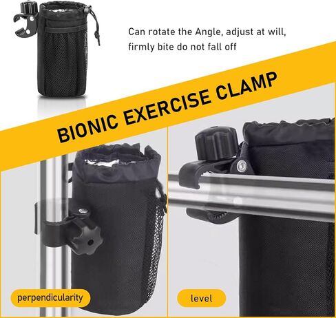 UGSHY قطعة واحدة من حامل أكواب السيارة، مقبض بمشبك التمساح 600D من قماش أكسفورد معزول وحقيبة زجاجات مياه مبطنة، ملحق مريح متعدد الوظائف، مناسب للسيارات والدراجات النارية والدراجات والقوارب (أسود) in Kuwait