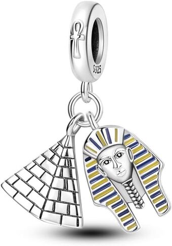 Hamsa Hand Evil Eye Sterling Silver Charms for Charm Bracelet for Women 5A Cubic Zirconia Dangle Pendant Bracelet Skull Bead in Saudi Arabia