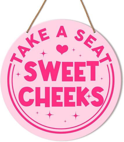 متأخرًا أفضل من القبيح، لافتة حمام للفتيات المضحكة، ديكور وردي لغرفة نوم البنات، مسحوق المرحاض، علامات تعليق على الحائط in Kuwait