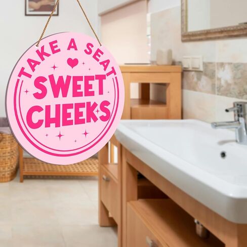 متأخرًا أفضل من القبيح، لافتة حمام للفتيات المضحكة، ديكور وردي لغرفة نوم البنات، مسحوق المرحاض، علامات تعليق على الحائط in Kuwait