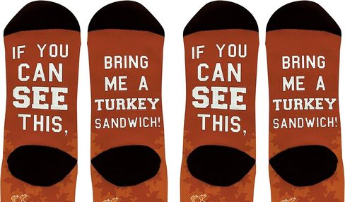 Holiday Socks If You Can See This Bring Me a Turkey Sandwich Funny Turkey Socks Novelty Crew Socks in Saudi Arabia