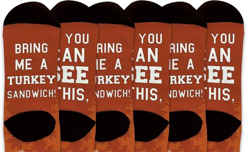 Holiday Socks If You Can See This Bring Me a Turkey Sandwich Funny Turkey Socks Novelty Crew Socks in Saudi Arabia