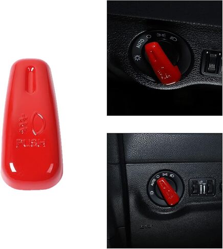 Headlight Control Switch Knob Cover Trim for 2015-2023 Dodge Challenger, for 2010-2023 Dodge Charger, for 2011-2023 Dodge Durango (Red) in Saudi Arabia