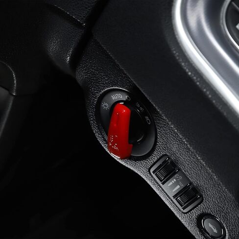 Headlight Control Switch Knob Cover Trim for 2015-2023 Dodge Challenger, for 2010-2023 Dodge Charger, for 2011-2023 Dodge Durango (Red) in Saudi Arabia