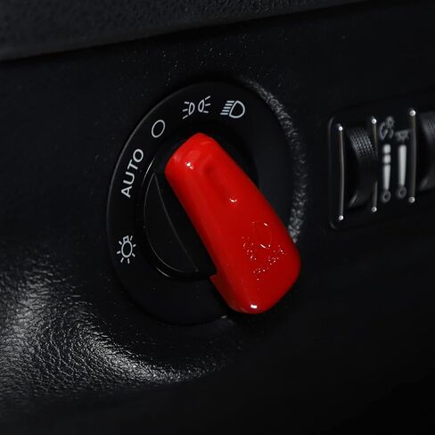 Headlight Control Switch Knob Cover Trim for 2015-2023 Dodge Challenger, for 2010-2023 Dodge Charger, for 2011-2023 Dodge Durango (Red) in Saudi Arabia