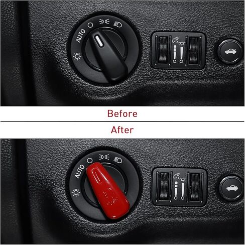 Headlight Control Switch Knob Cover Trim for 2015-2023 Dodge Challenger, for 2010-2023 Dodge Charger, for 2011-2023 Dodge Durango (Red) in Saudi Arabia