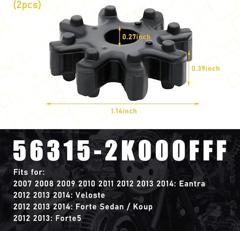 Ziciner 2 PCS Flexible Steering Coupler Replacement, Auto Power Steering Machine Column, 563152K000FFF Plastic Rubber Wheel, Steering Coupling Steering Column Motor Replace Accessories (2PCS) in Kuwait
