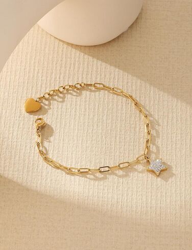 Bracelets for Women Sets 316L Hypoallergenic Surgical Steel Link Bracelets Womens Heart Bracelets Mother's Day Valentine's Day Christmas Day Gifts for Womens in Saudi Arabia
