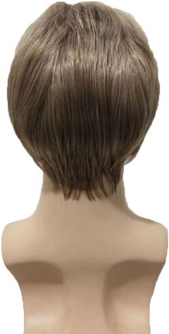 BERON Men Wigs Short Straight Heat Resistant Synthetic Wig Come with Wig Cap (Mixed Ash Blonde) in Kuwait