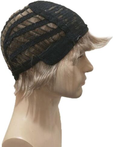 BERON Men Wigs Short Straight Heat Resistant Synthetic Wig Come with Wig Cap (Mixed Ash Blonde) in Kuwait