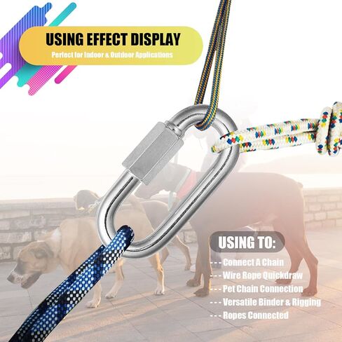 60Pack 2.3 Inch Chain Quick Link, 600lbs Capacity 1/4" Quick Links Oval Locking Carabiners, Galvanized Thread Quick Link Chain Connector Hardware for Towing Chandelier Kids Swing Key Ring Bird Toys in Saudi Arabia