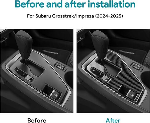 AIRSPEED for Subaru Crosstrek 2024 2025 Impreza 2024 2025 Gear Shift Panel Cover Center Console Soft Carbon Fiber Interior Trim, Black, Style B in Kuwait