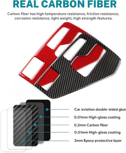 AIRSPEED for Subaru Crosstrek 2024 2025 Impreza 2024 2025 Gear Shift Panel Cover Center Console Soft Carbon Fiber Interior Trim, Black, Style B in Kuwait