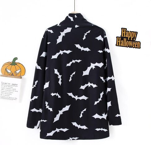 Women's Halloween Cardigan Pumpkin Cat Long Sleeve Open Front Knitted Sweater Outwear Coat Tops Knitting Clothes in Saudi Arabia