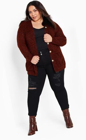 AVENUE Women's Plus Size Cardi Amber Boucle in Saudi Arabia