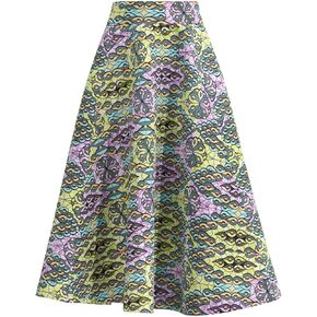 iooiooi African Skirt for Women Ankle Length Cotton Dashiki Print Long Skirt