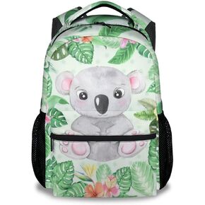 Koala School Backpack for Kids - 17 Inch Green Backpacks for Girls - Lightweight Cartoon Bookbag for Elementary