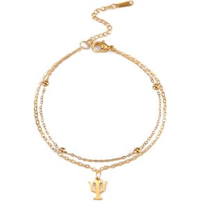 EUEAVAN Psi Symbol Bracelet for Women Greek Alphabet Bracelet Psychology Psychiatry Pendant Medical Sign Jewelry Psychotherapist Psychologist Gift